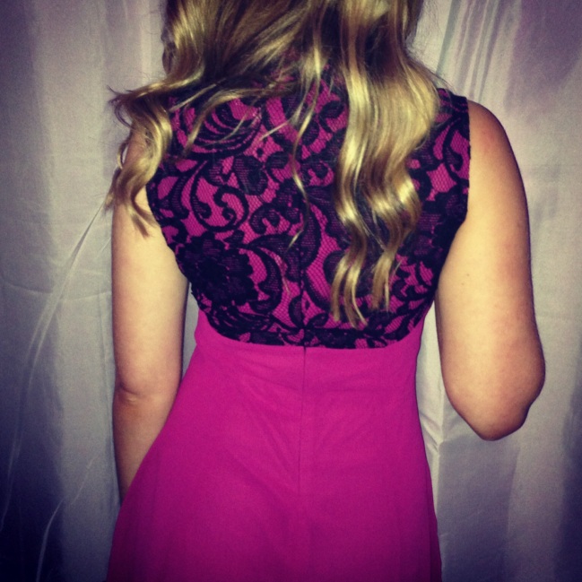 back of dress, lace detail